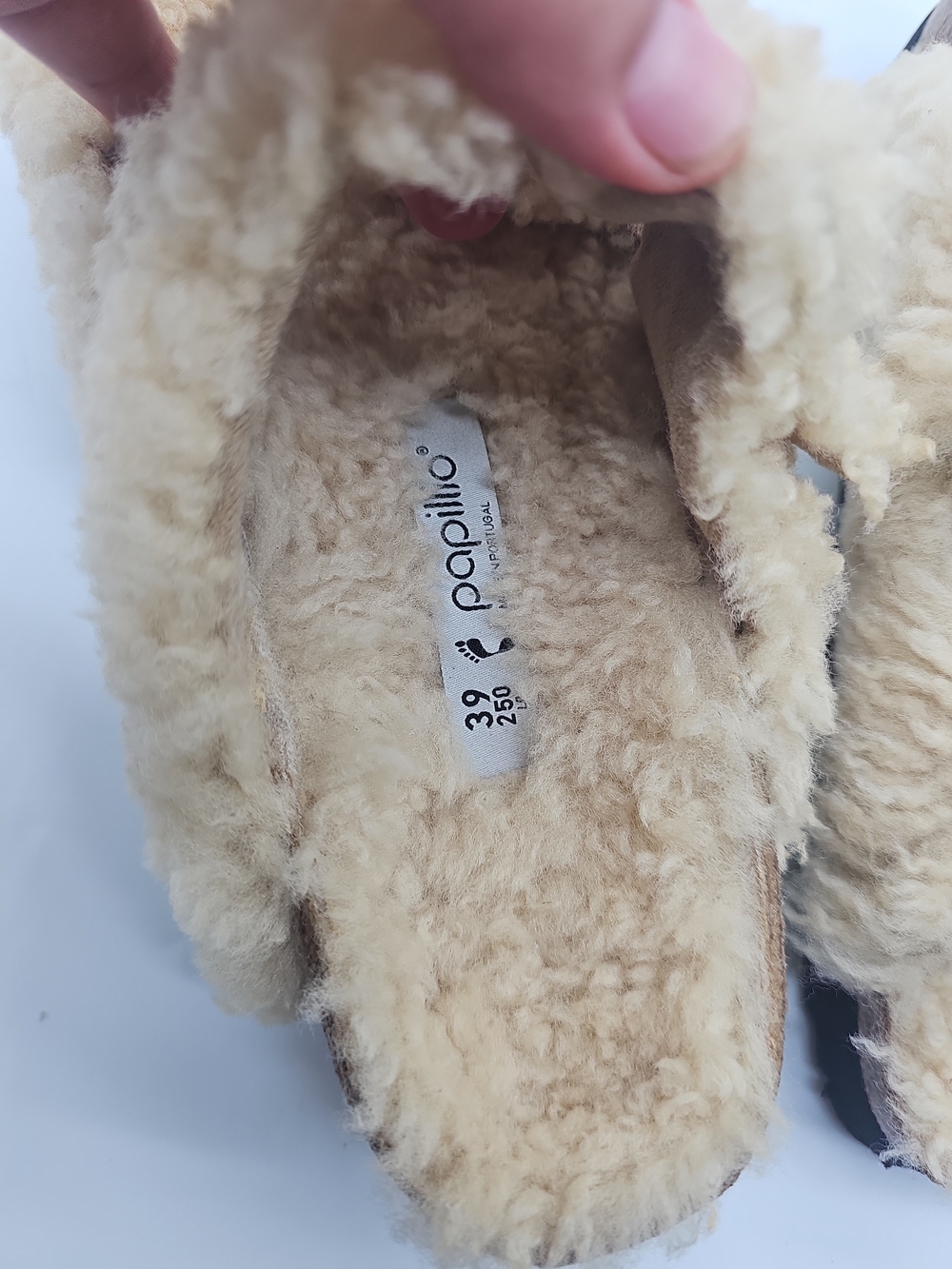 Papillio  Birkenstock Women Beige Shearling Slip-On Shoes
